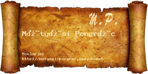 Mátyási Pongrác névjegykártya